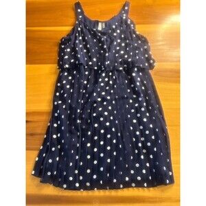 NY Collection Dress Large Polka Dot. Midi. Straps. Ruffles And Pleats. Pullover